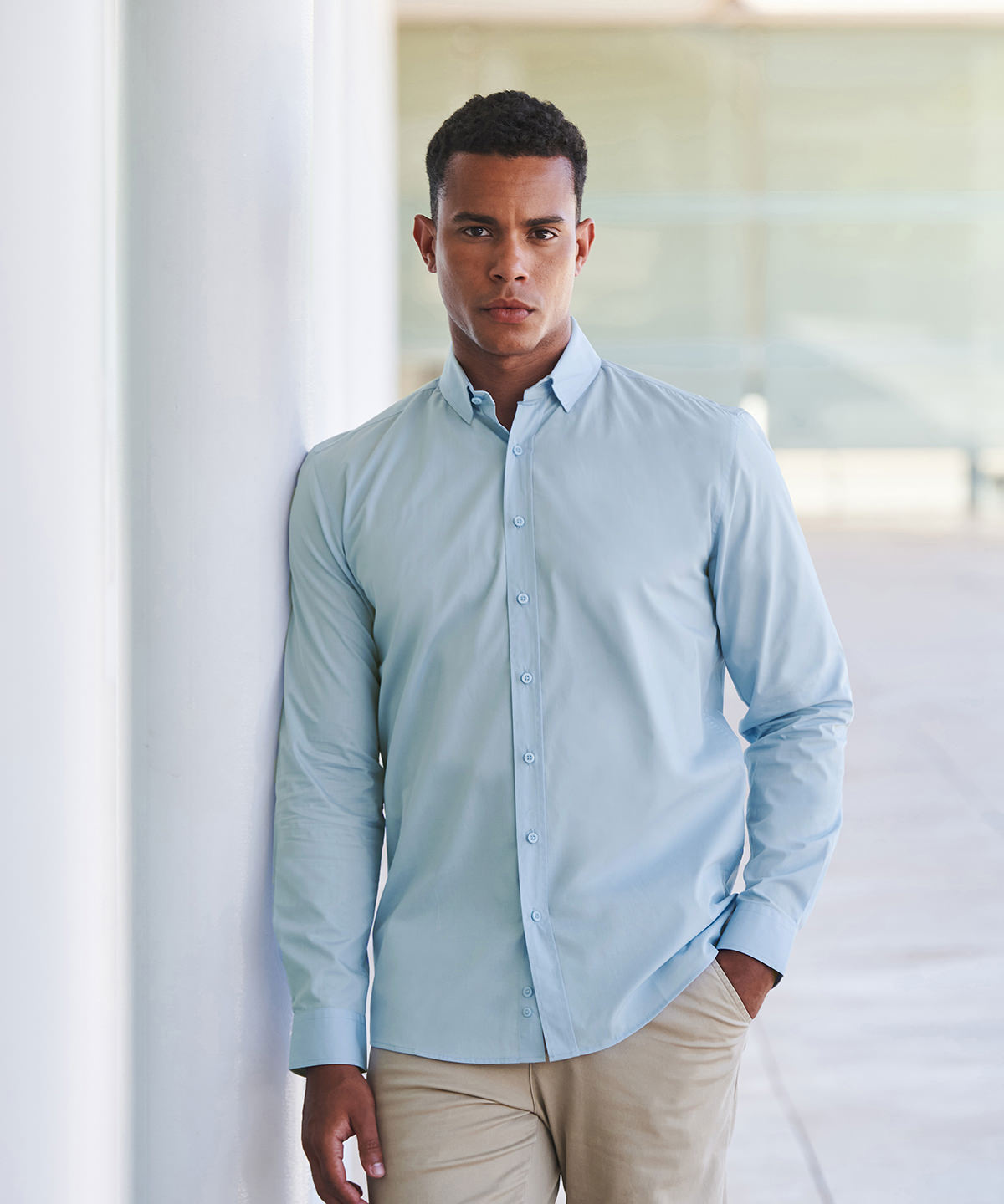 Long sleeve cotton-feel Coolplus® shirt